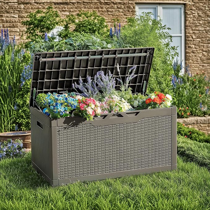 Devoko 97 Gallon Deck Box, Waterproof Resin Outdoor Storage Box - Image 3