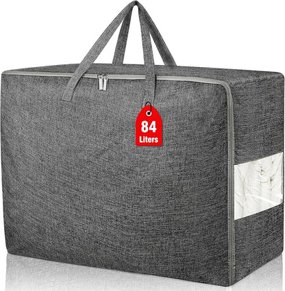 84L Extra Large Storage Bags, Folding Moving Comforter Blanket Storage Bags by Besslly