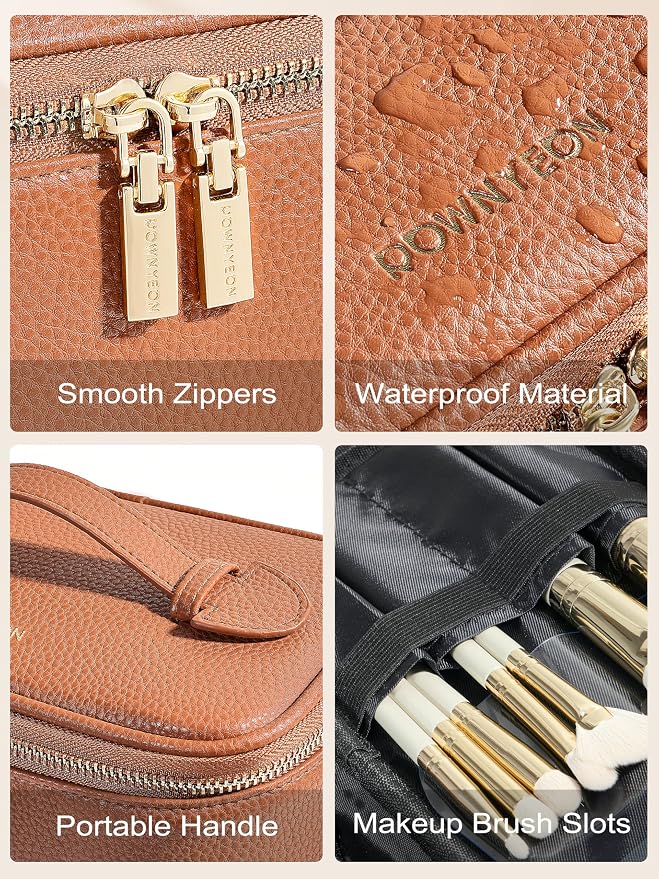 Cosmetic Bag, ROWNYEON Makeup Bag, Portable Makeup Train Case, Travel Toiletry - Image 3