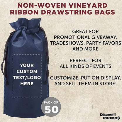 DISCOUNT PROMOS Non-Woven Vineyard Two Bottle Wine Bags - Image 3