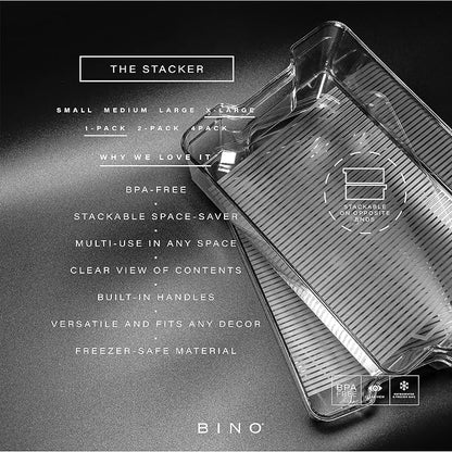 BINO | Stackable Plastic Storage Bins, X-Large - Image 2