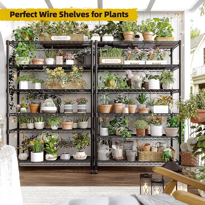 REIBII 71" H Metal Shelves 6 Tier Storage Shelves 1200LBS Adjustable Shelving - Image 7