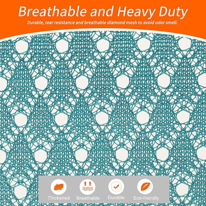 Polecasa Heavy Duty Diamond Mesh Laundry Bag, Aqua | Drawstring & ID Tag - Image 2