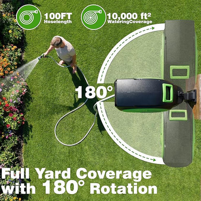Retractable Garden Hose Reel 100FT x 1/2 in, Wall Mount Water Hose Reel - Image 5