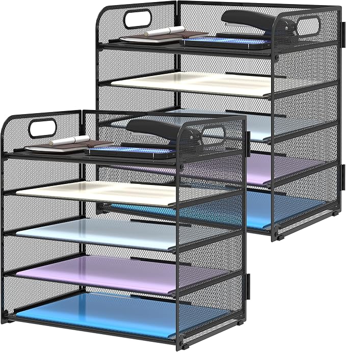 Supeasy 2 Pack 5-Tier Desk Organizer by SUPEASY