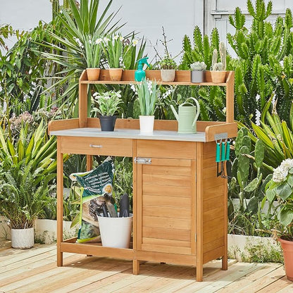 Topeakmart Outdoor Potting Bench - Image 2