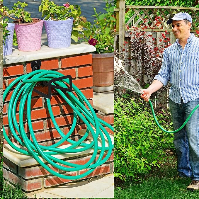 PHYEX 2 Pack Garden Hose Holder Wall Mount, Metal Hanger - Image 5