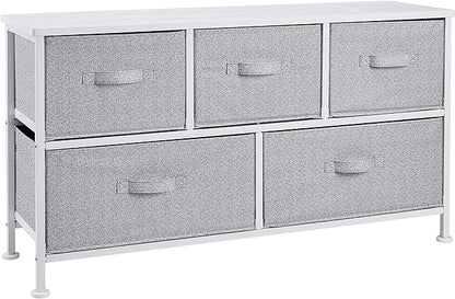 Amazon Basics Extra Wide Fabric 5-Drawer Storage Organizer Unit by AmazonBasics