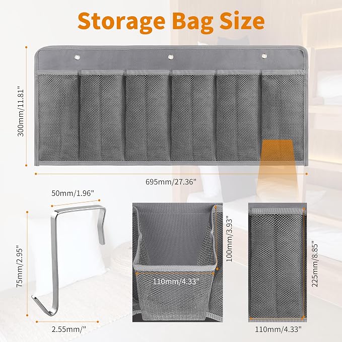 RV Shoe Pockets 6 Large Pockets Heavy Hanging Bedside Storage Organizer - Image 2
