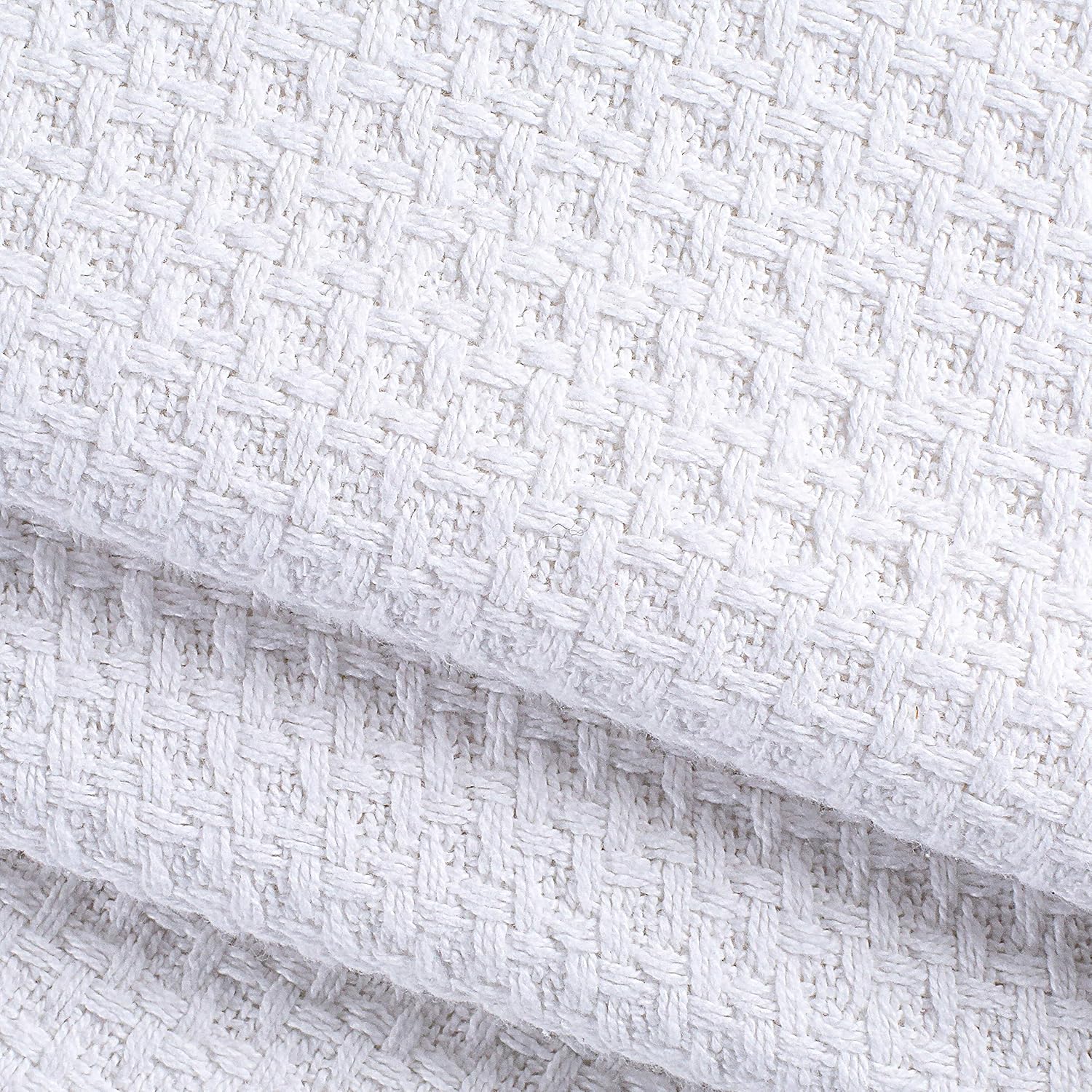 BELIZZI HOME 100% Cotton Bed Blanket, Breathable Bed Blanket King Size, Cotton Thermal Blankets King, Perfect for Layering Any Bed for All Season, White