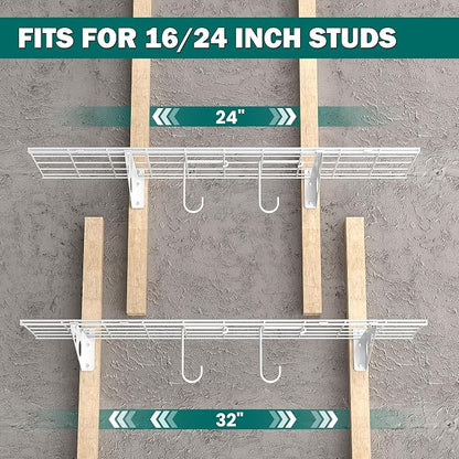 EVERHANGER Garage Wall Shelves, 12 X 48 Inch Wall Mounted Storage Shelves - Image 4