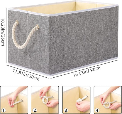 Yawinhe Collapsible Storage Bins 3-Pack, Large Fabric Baskets - Image 4