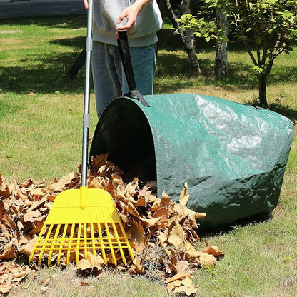 Gardzen 12 Tines Gardening Leaf Rake, Lightweight Steel Handle, Detachable - Image 5