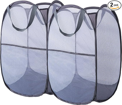 Foldable Mesh Popup Laundry Hamper, Laundry Basket Easy to Open and Fold by Unknown