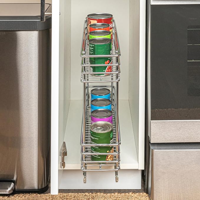 Household Essentials Chrome 2-Tier Sliding Cabinet Organizer - Image 4