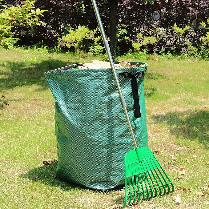 Gardzen 12 Tines Gardening Leaf Rake, Lightweight Steel Handle, Detachable - Image 6