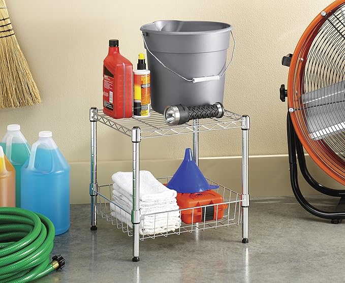 Whitmor 2-Wire Shelving Unit, Metal Storage Shelves, Stacking Shelf - Image 3
