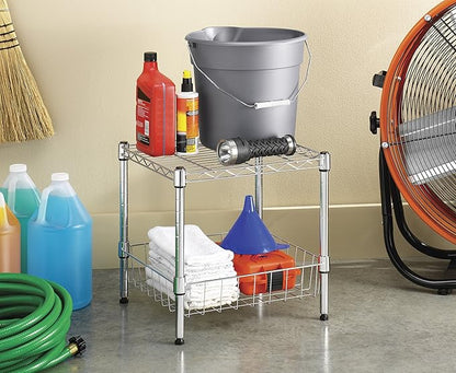 Whitmor 2-Wire Shelving Unit, Metal Storage Shelves, Stacking Shelf - Image 3
