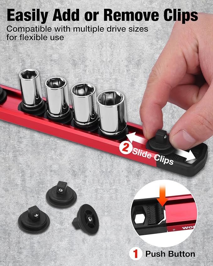 WORKPRO 6-Piece Magnetic Socket Organizer and Magnetic Screwdriver Organizer Set - Image 5