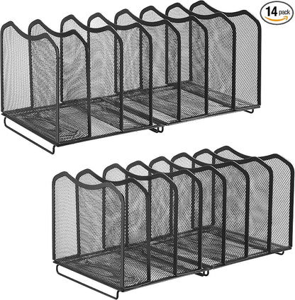 Simple Trending 2 Pack Mesh Desktop File Sorter Organizer, 7-Section Bookshelf by SimpleTrending