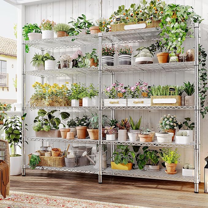 REIBII 1500LBS Storage Shelves 61.7''W Wire Shelving Unit 5 Tier Metal Shelving - Image 7