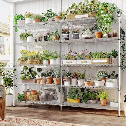 REIBII 1500LBS Storage Shelves 61.7''W Wire Shelving Unit 5 Tier Metal Shelving - Image 7