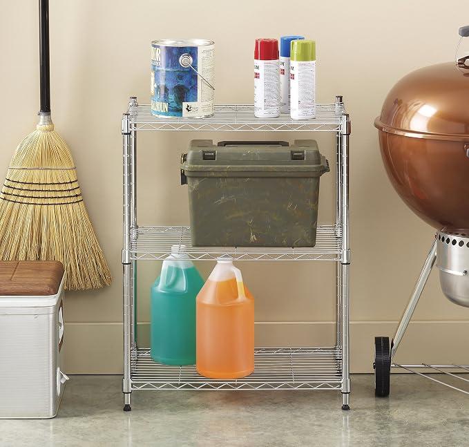 Whitmor 3-Tier Shelving Unit, Metal Storage Shelves, Easy Assembly Home - Image 2
